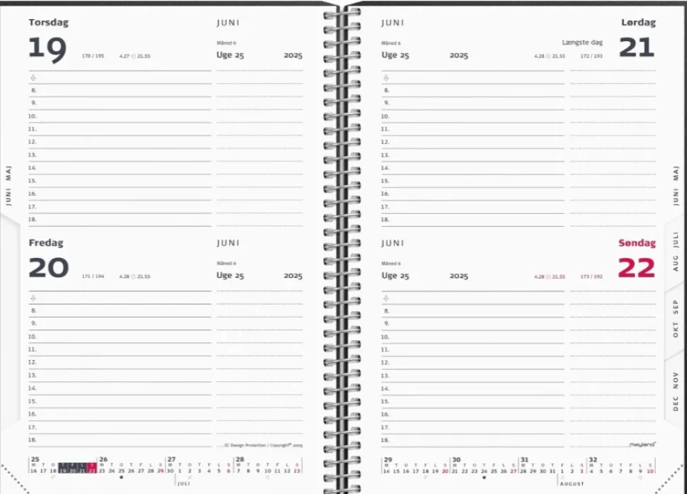Mayland 2-dages-kalender sort PP-plast 2025