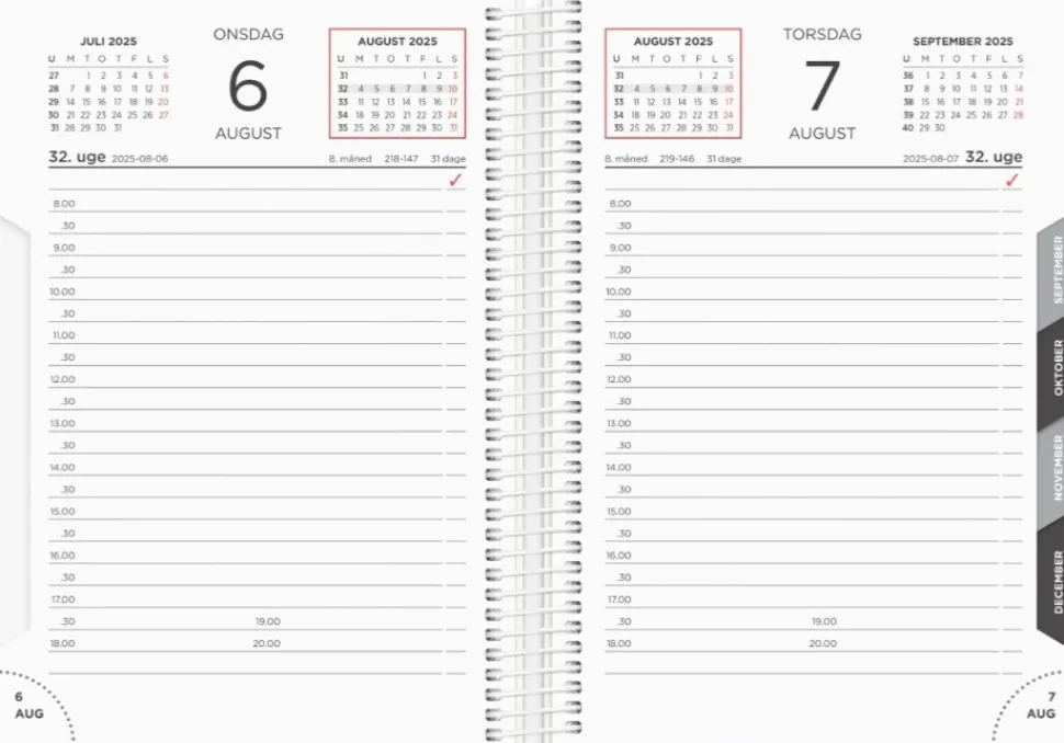 Mayland Dagkalender hvid PP-plast 2025
