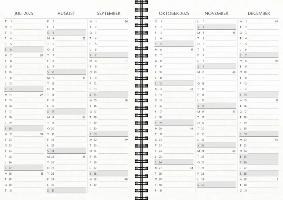 Mayland Få det gjort A5 ugekalender 2025 (Kalender, Spiralryg, Dansk)