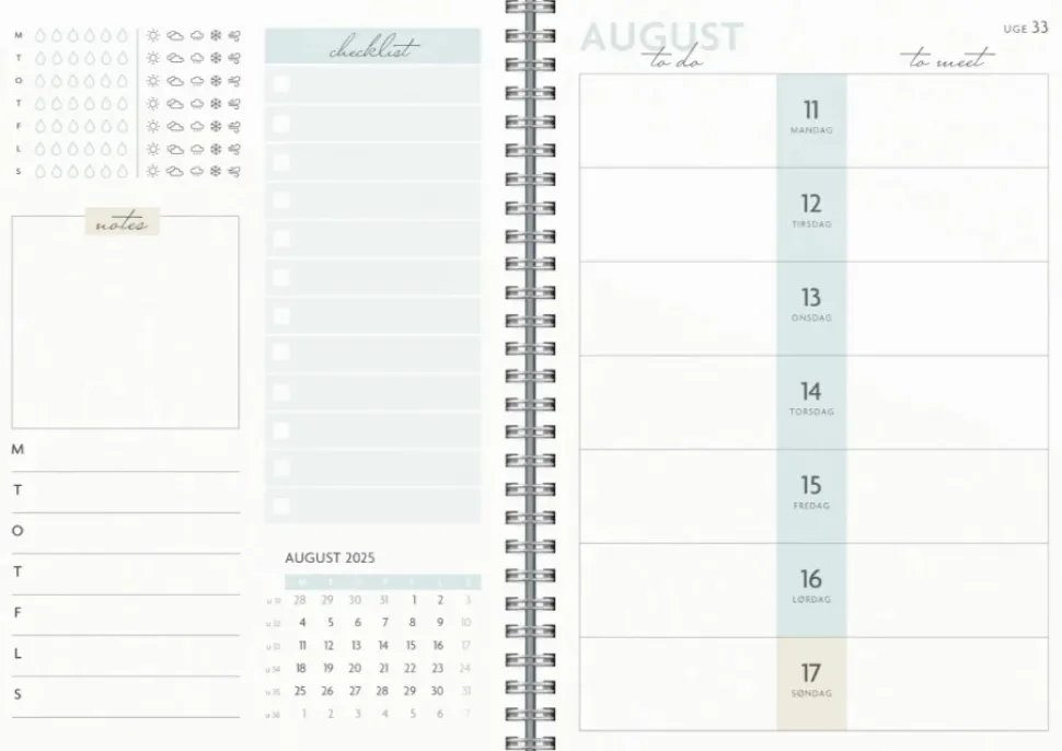 Mayland Life Planner To Do A5 ugekalender 2025 (Kalender, Spiralryg)