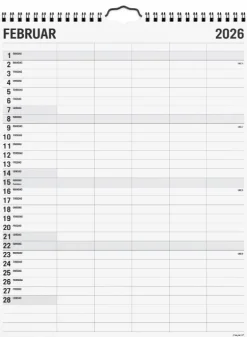 Mayland Studie Familiekalender 2025/26 - Black and White (Kalender, Spiralryg, Dansk)