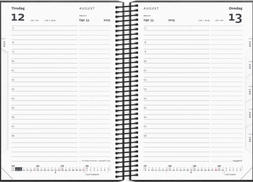 Mayland Studie kalender 2025/26 - sort