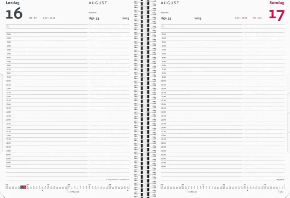 Mayland Timekalender sort PP-plast 2025 (Kalender)