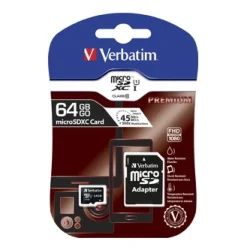Micro SDXC Card 64GB Class 10 w/adaptor (Data / lagring)