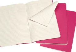 Moleskine: Cahier Journals (3 stk.) (Notesbog, Softcover, Journals, Large, Kinetic Pink, Ruled)