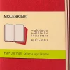 Moleskine: Cahier Journals (3 stk.) (Notesbog, Softcover, Journals, Pocket, Cranberry Red, Plain)