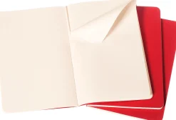Moleskine: Cahier Journals (3 stk.) (Notesbog, Softcover, Journals, Pocket, Cranberry Red, Plain)