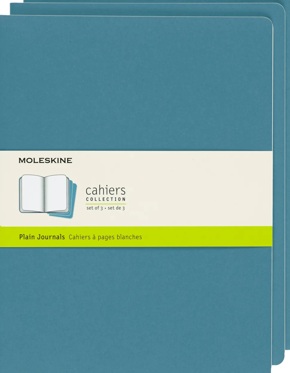 Moleskine: Cahier Journals (3 stk.) (Notesbog, Softcover, Journals, XL, Brisk Blue, Plain)