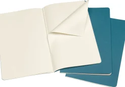 Moleskine: Cahier Journals (3 stk.) (Notesbog, Softcover, Journals, Large, Brisk Blue, Plain)