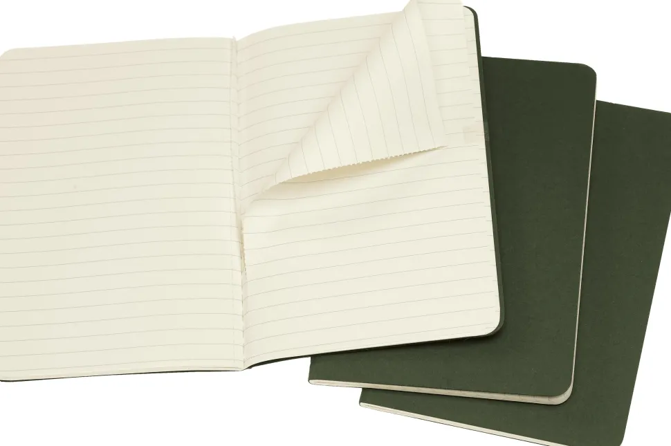 Moleskine: Cahier Journals (3 stk.) (Notesbog, Softcover, Journals, Pocket, Myrtle Green, Ruled)