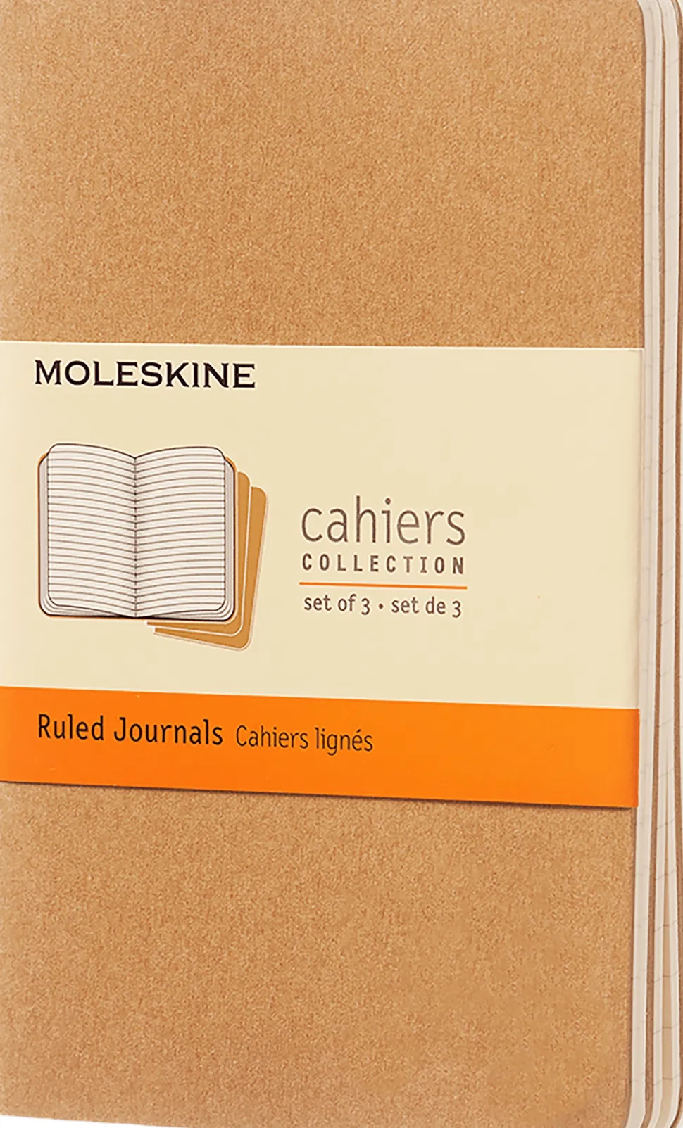 Moleskine: Cahier Journals (3 stk.) (Notesbog, Softcover, Journals, Pocket, Kraft Brown, Ruled)