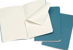 Moleskine: Cahier Journals (3 stk.) (Notesbog, Softcover, Journals, Pocket, Brisk Blue, Ruled)