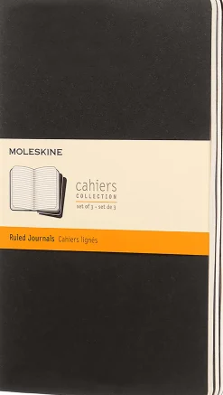Moleskine: Cahier Journals (3 stk.) (Notesbog, Softcover, Journals, Large, Black, Ruled)
