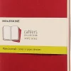 Moleskine: Cahier Journals (3 stk.) (Notesbog, Softcover, Journals, Large, Cranberry Red, Plain)