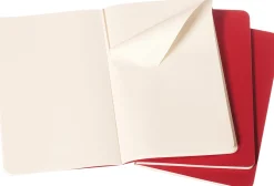 Moleskine: Cahier Journals (3 stk.) (Notesbog, Softcover, Journals, Large, Cranberry Red, Plain)