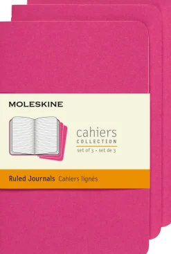 Moleskine: Cahier Journals (3 stk.) (Notesbog, Softcover, Journals, Large, Kinetic Pink, Ruled)