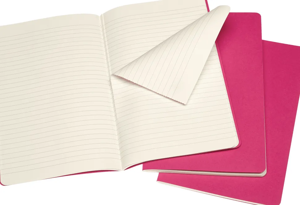 Moleskine: Cahier Journals (3 stk.) (Notesbog, Softcover, Journals, Large, Kinetic Pink, Ruled)