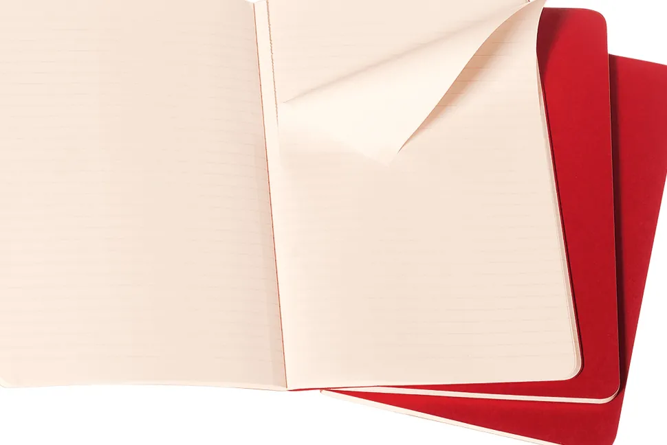 Moleskine: Cahier Journals (3 stk.) (Notesbog, Softcover, Journals, Large, Cranberry Red, Ruled)