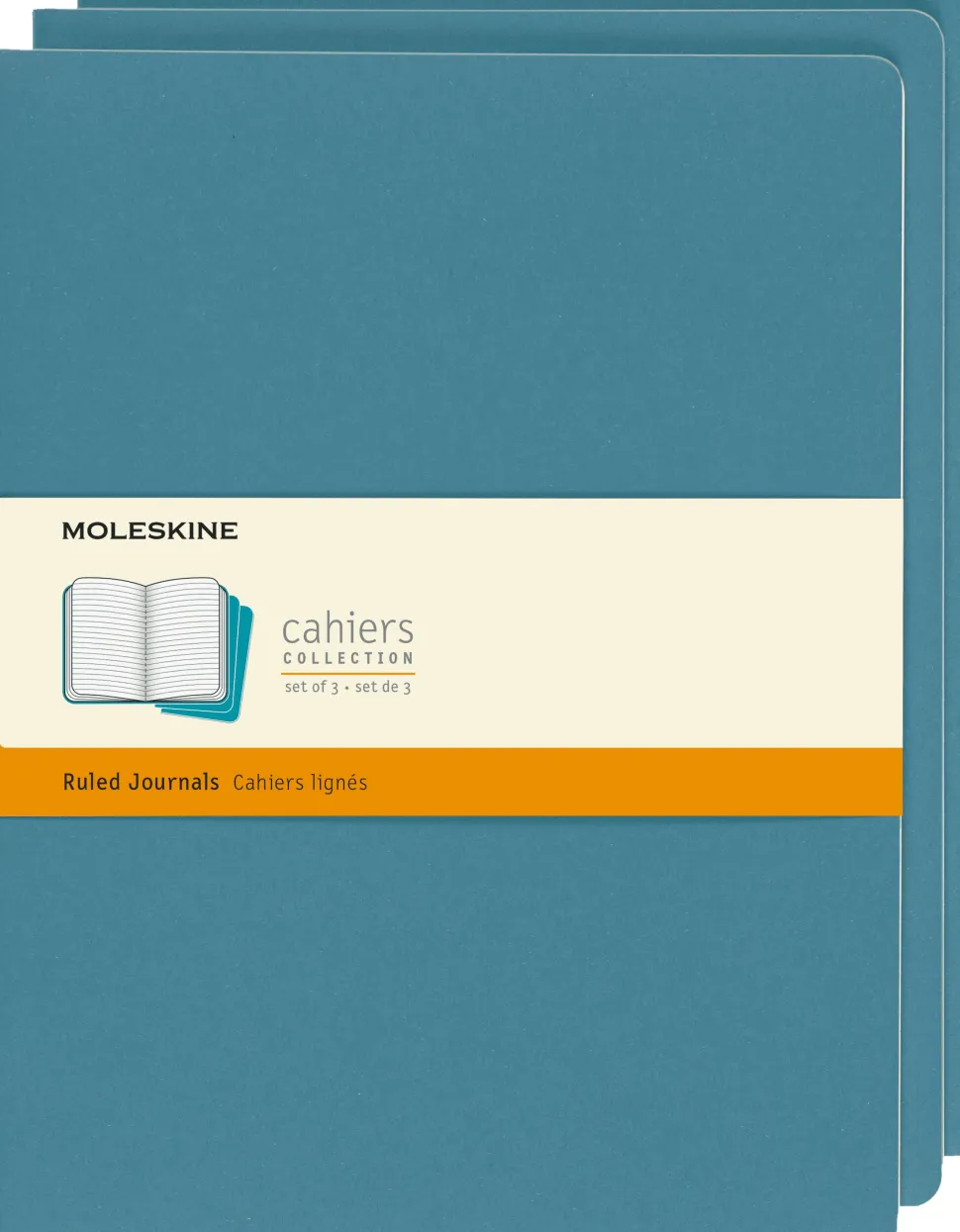 Moleskine: Cahier Journals (3 stk.) (Notesbog, Softcover, Journals, XL, Brisk Blue, Ruled)