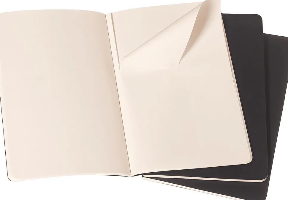 Moleskine: Cahier Journals (3 stk.) (Notesbog, Softcover, Journals, Pocket, Black, Plain)