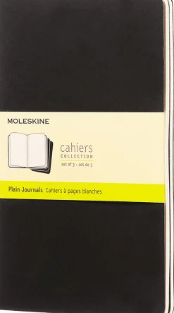 Moleskine: Cahier Journals (3 stk.) (Notesbog, Softcover, Journals, Large, Black, Plain)