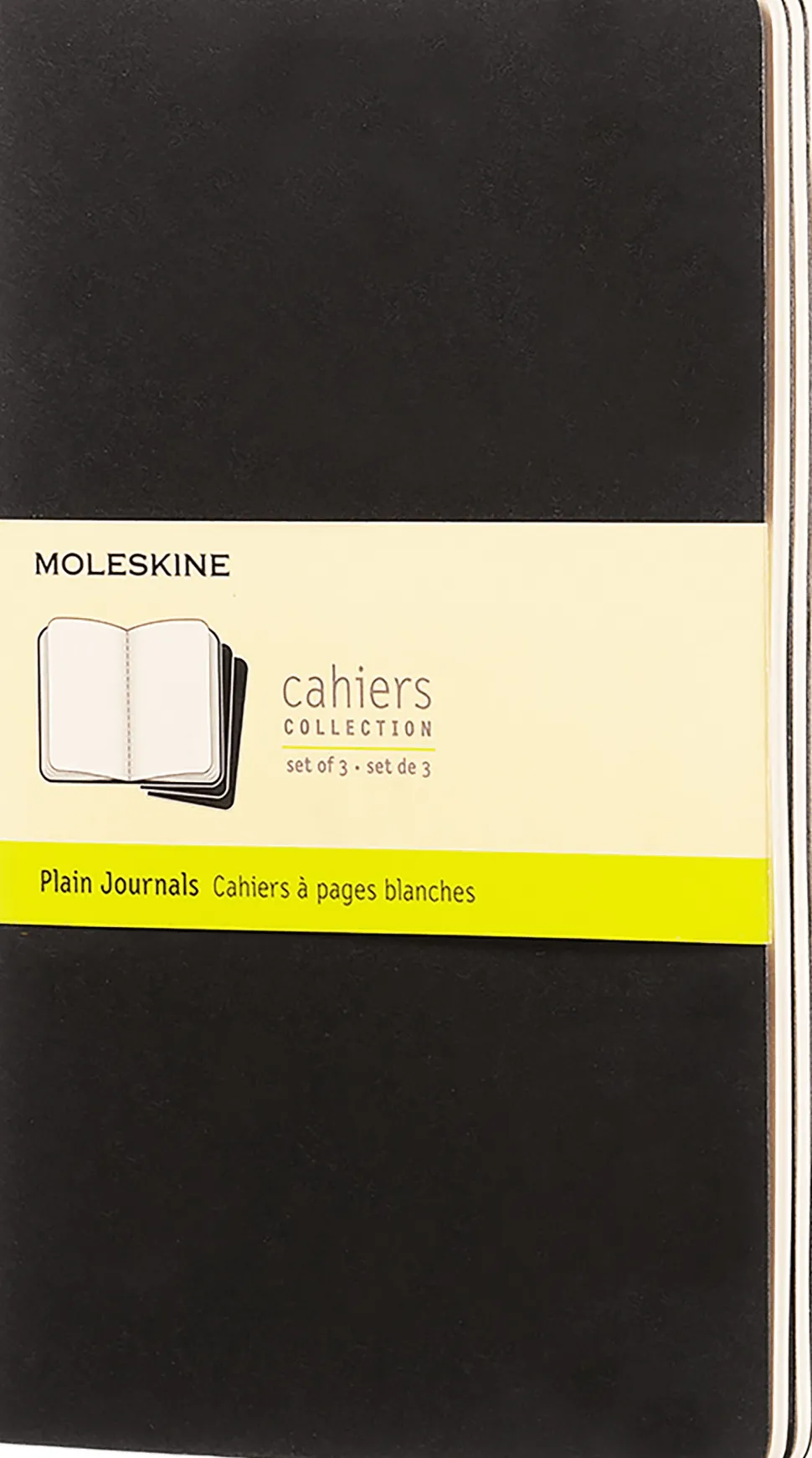 Moleskine: Cahier Journals (3 stk.) (Notesbog, Softcover, Journals, Large, Black, Plain)