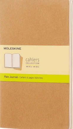 Moleskine: Cahier Journals (3 stk.) (Notesbog, Softcover, Journals, Large, Kraft Brown, Plain)