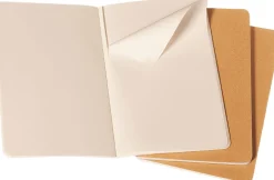 Moleskine: Cahier Journals (3 stk.) (Notesbog, Softcover, Journals, Large, Kraft Brown, Plain)
