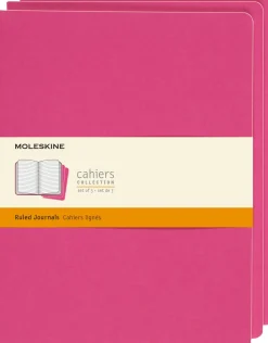 Moleskine: Cahier Journals (3 stk.) (Notesbog, Softcover, Journals, XL, Kinetic Pink, Ruled)