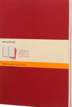 Moleskine: Cahier Journals (3 stk.) (Notesbog, Softcover, Journals, XL, Cranberry Red, Ruled)