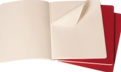 Moleskine: Cahier Journals (3 stk.) (Notesbog, Softcover, Journals, XL, Cranberry Red, Ruled)
