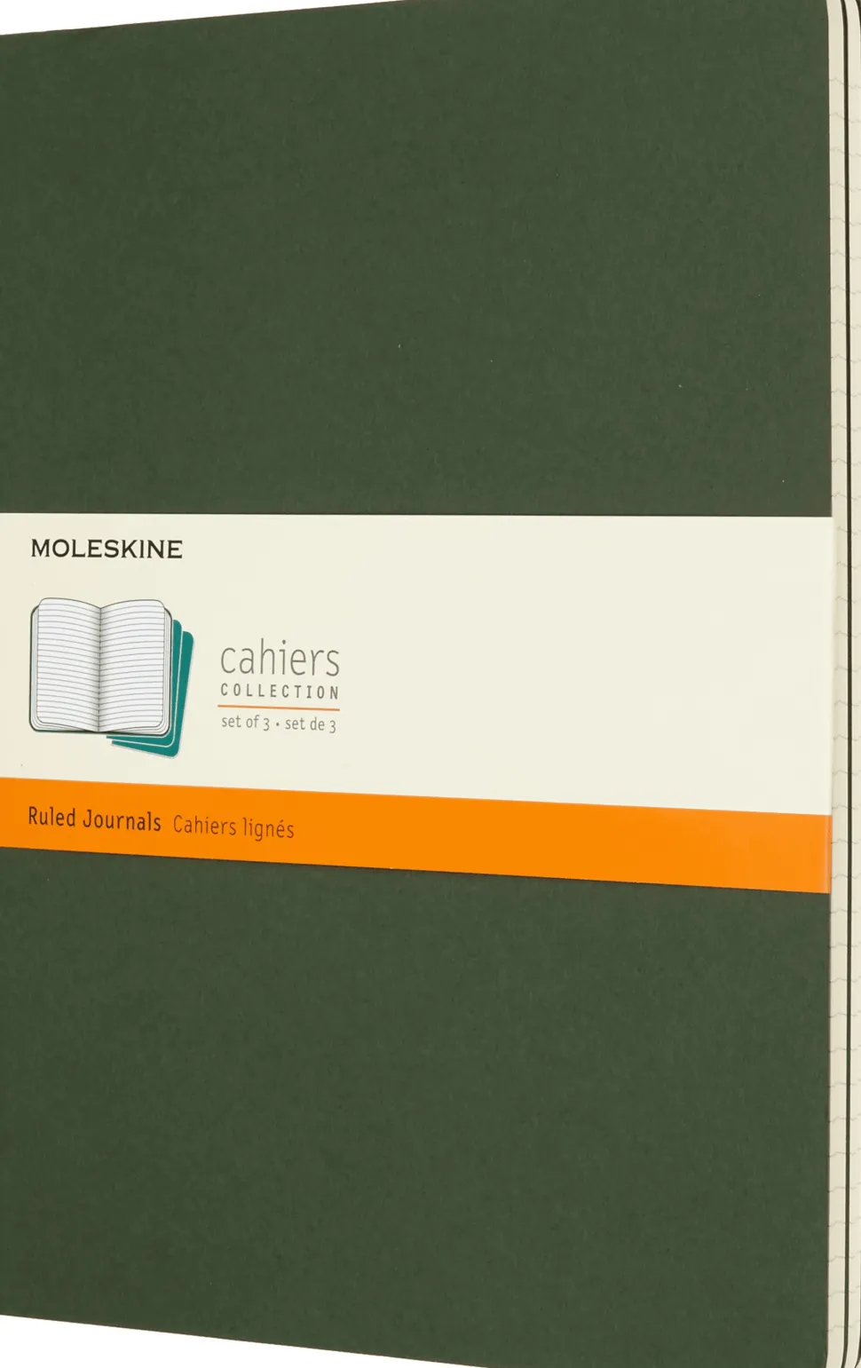 Moleskine: Cahier Journals (3 stk.) (Notesbog, Softcover, Journals, XL, Myrtle Green, Ruled)