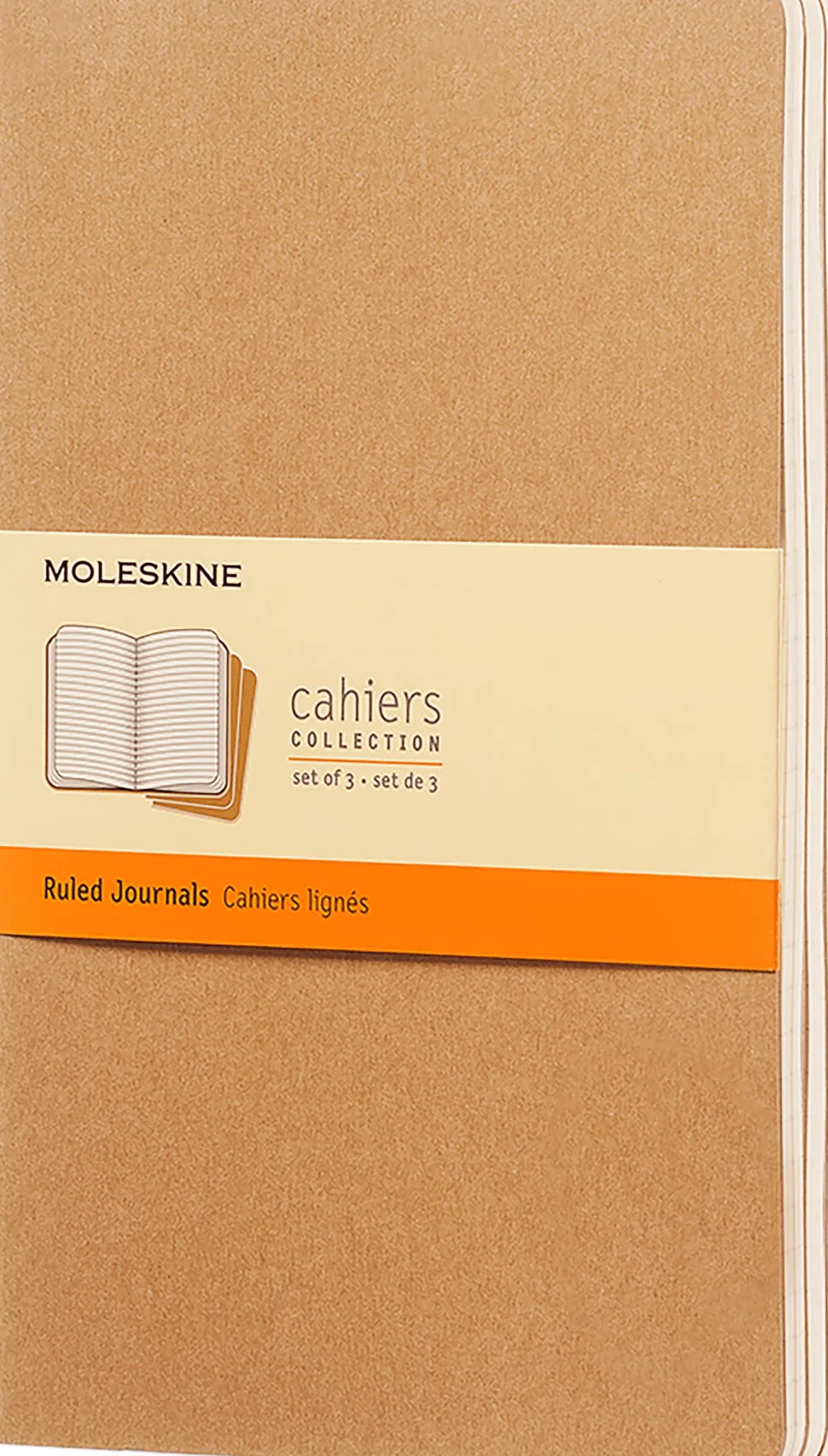 Moleskine: Cahier Journals (3 stk.) (Notesbog, Softcover, Journals, Large, Kraft Brown, Ruled)