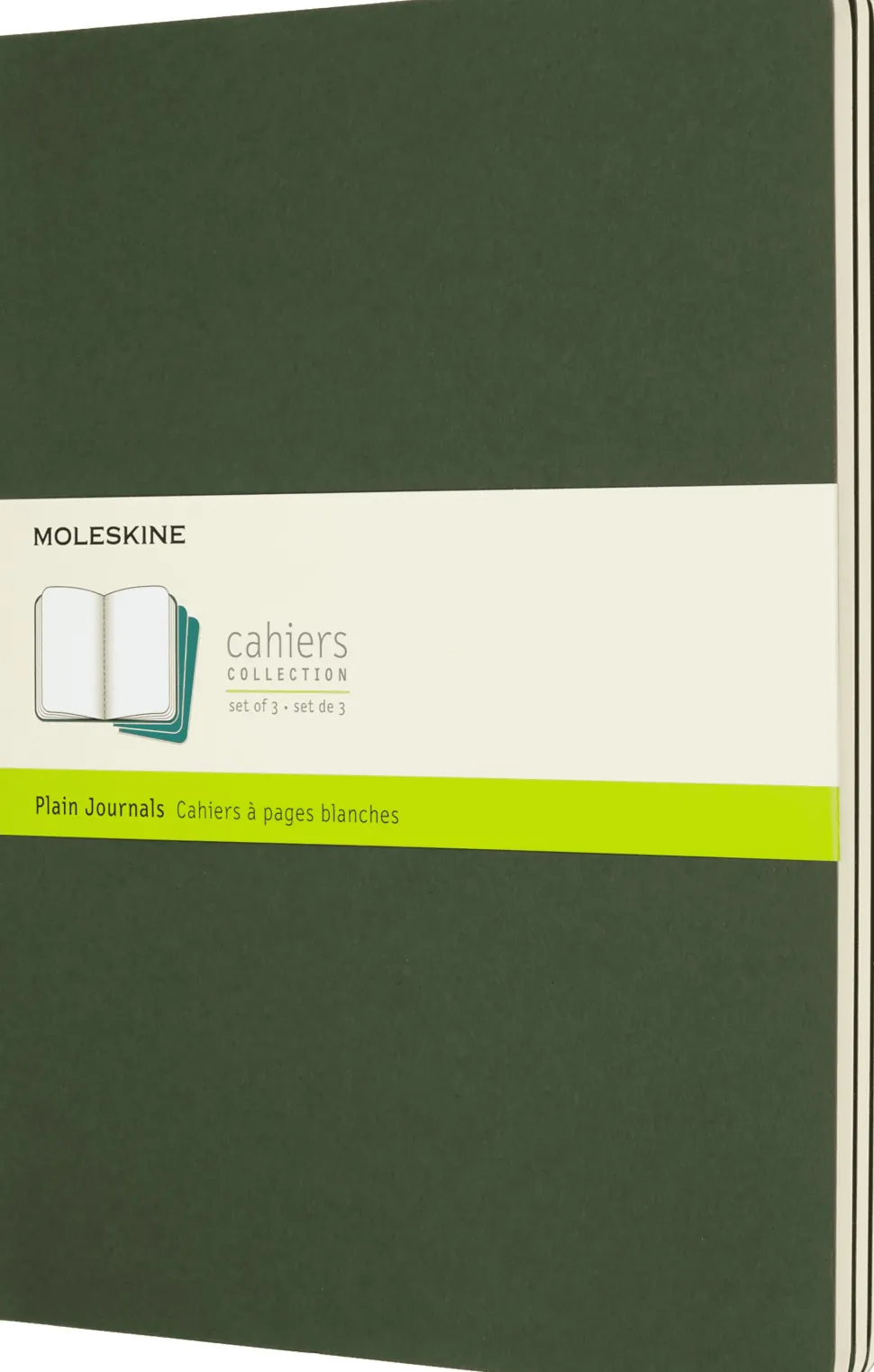 Moleskine: Cahier Journals (3 stk.) (Notesbog, Softcover, Journals, XL, Myrtle Green, Plain)