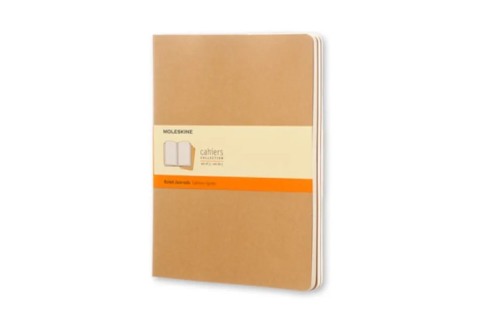 Moleskine Ruled Cahier Xl - Kraft Cover (3 Set) (Quantity pack, Engelsk) af Moleskine