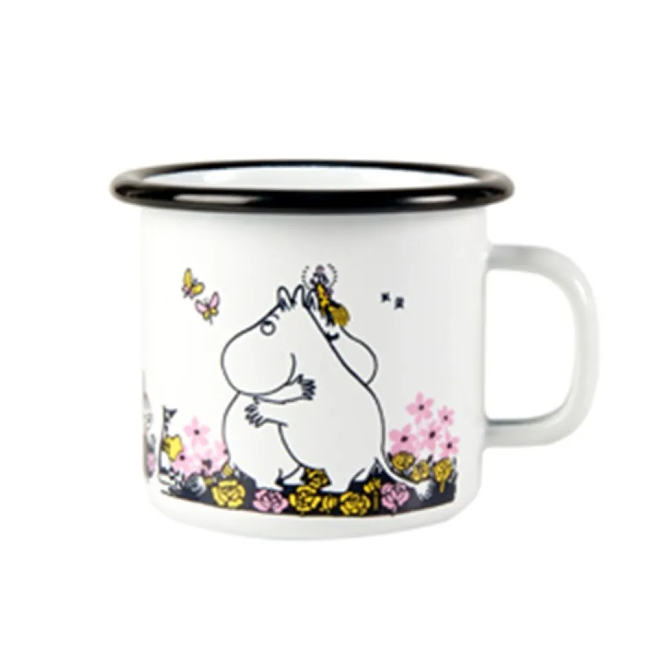 Mumitroldene emaljekrus 2,5 dl - Hug, hvid (Merchandise)