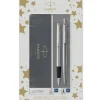 Parker Duosæt Jotter 77% recycled CT kuglepen+fyldepen sølv (Kontorartikler)