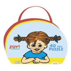 Pippi Langstrømpe kuffert med puslespil 40 stk (Spil, Dansk)