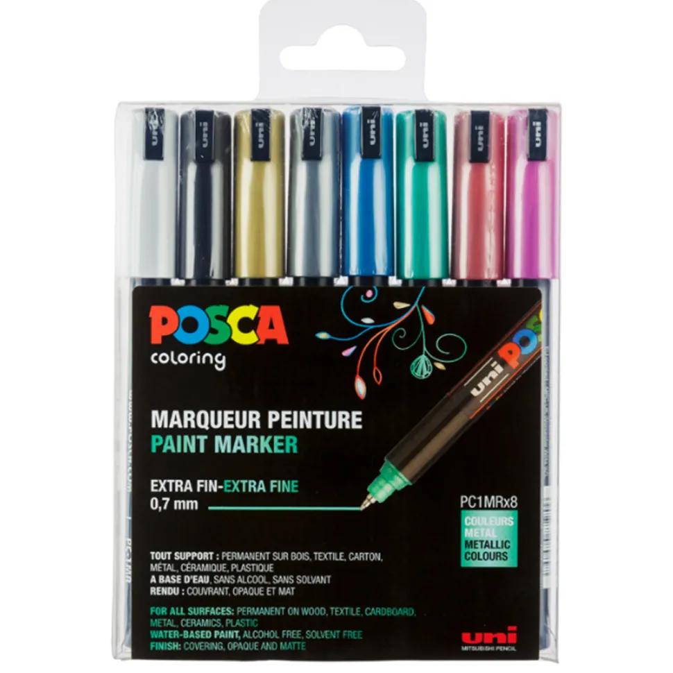 Posca Paint Marker - Metal Farver - 0,7mm (Skriveredskaber)