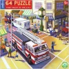 Puslespil 64 brk - Brandbil i byen (Spil)