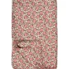 Quilt naturfarvet m/rosa og brunt mønster