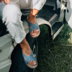 Shangies: Blue dots - WOMAN#1 (Sandal, Women#1, Blue dots)