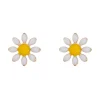 Timi of Sweden: Doris - Daisy Flower Enamel Stud Earrings - Gold (Smykke, Earrings)