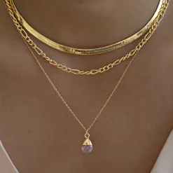 Timi of Sweden: Goddess Necklace, Gold - Violet Amethyst (Smykke, Necklace)
