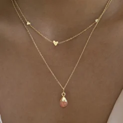 Timi of Sweden: Goddess Necklace, Gold - Cherry Quartz (Smykke, Necklace)