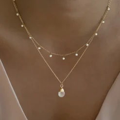 Timi of Sweden: Goddess Necklace, Gold - Clear Crystal (Smykke, Necklace)