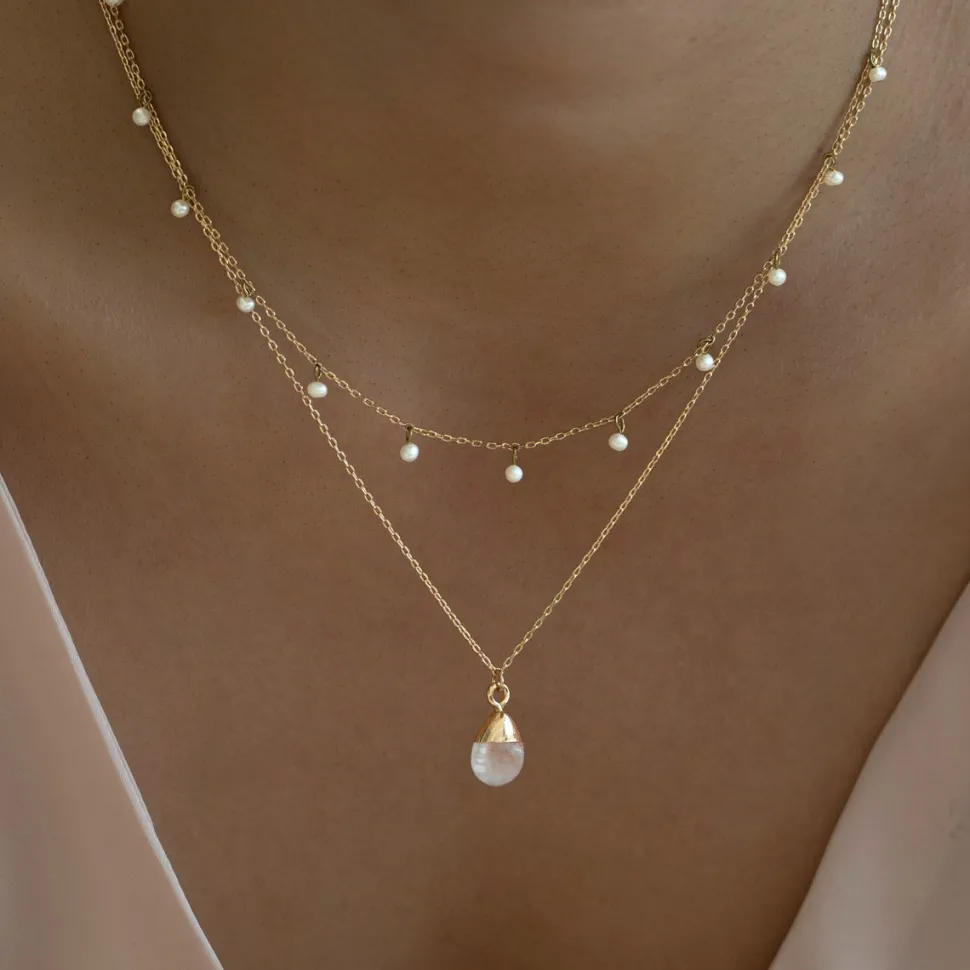 Timi of Sweden: Goddess Necklace, Gold - Clear Crystal (Smykke, Necklace)