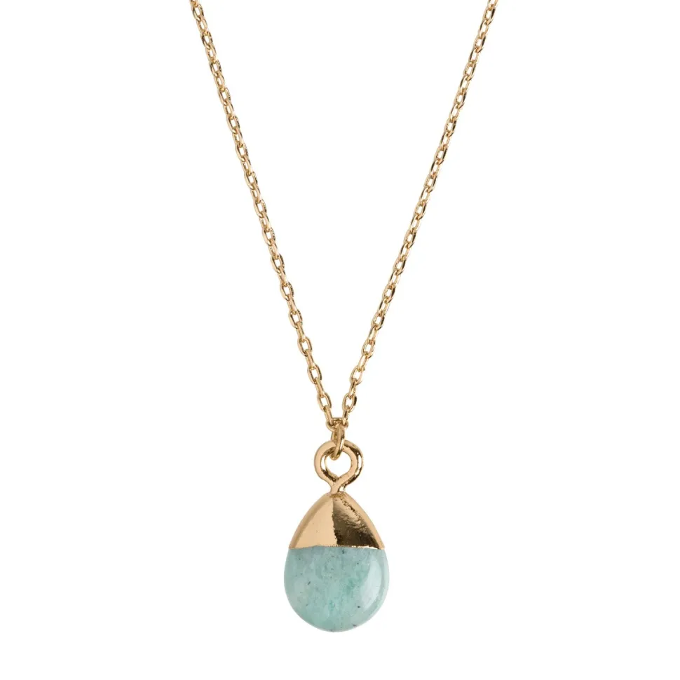 Timi of Sweden: Goddess Necklace, Gold - Amazonite (Smykke, Necklace)