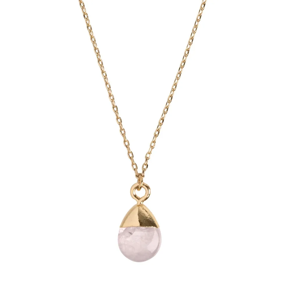 Timi of Sweden: Goddess Necklace, Gold - Rose Quartz (Smykke, Necklace)