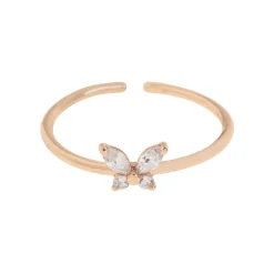 Timi of Sweden: Leah - White Crystal Butterfly Ring (Smykke, Rings)